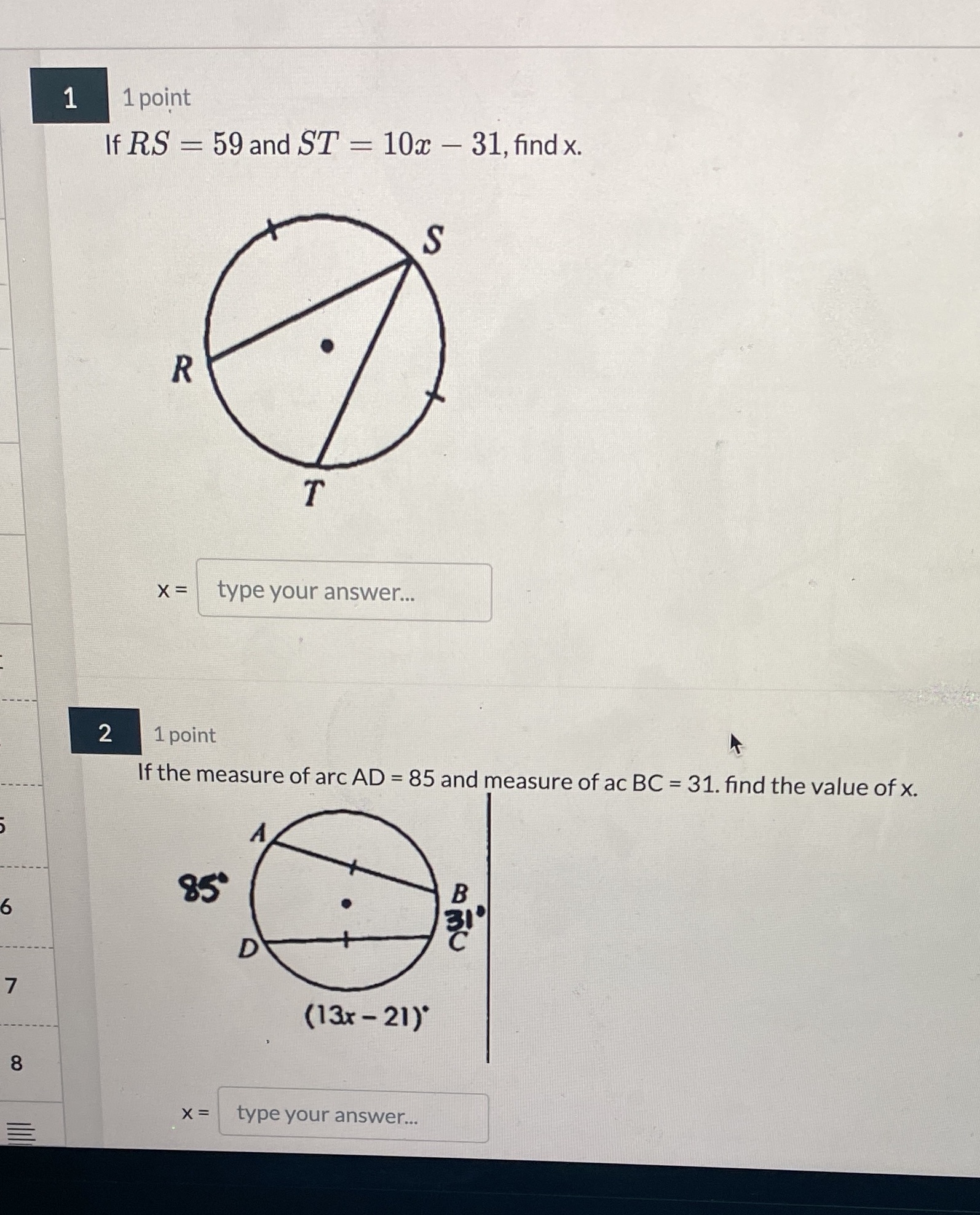 Directions on screen please answer both 1 1 point