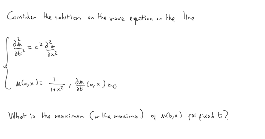Consider the solution on the wave equation on the