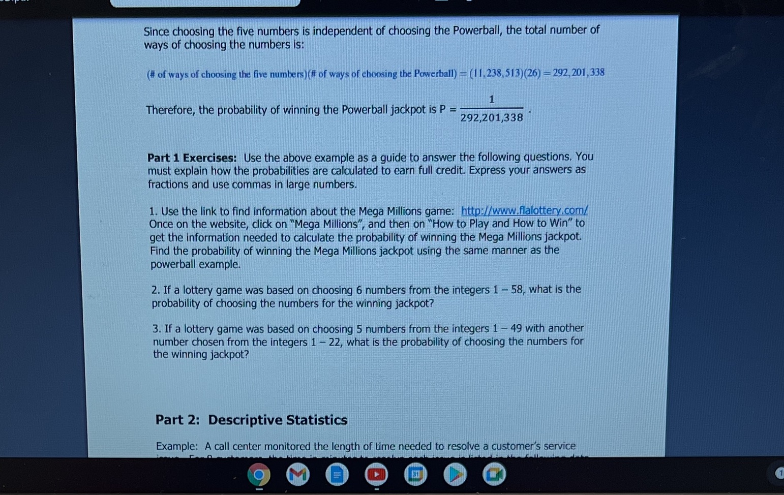 Math Since choosing the five numbers is