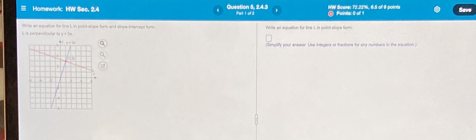 Homework: HW Sec. 2.4 Question 5, 2.4.3 HW Score: