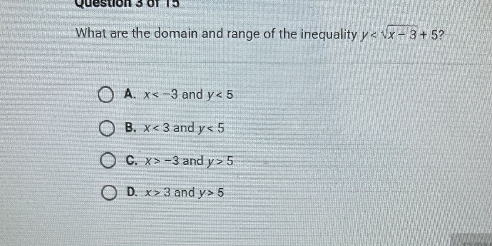 Question 3 Of 10 What are the domain and range of