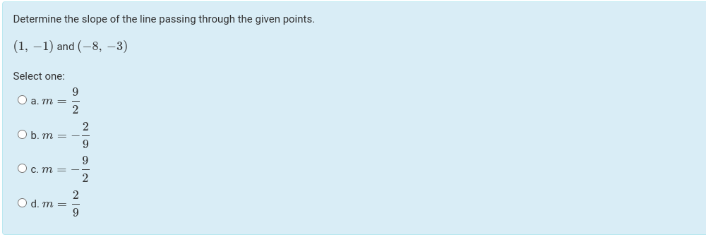 Determine the slope of the line passing through