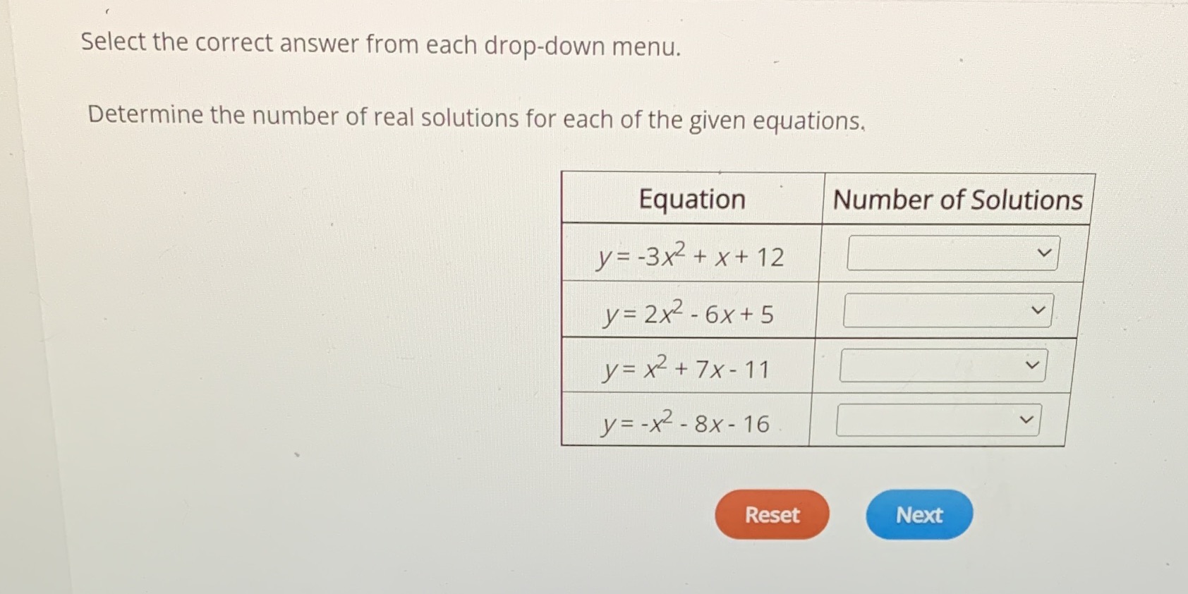 Select the correct answer from each drop-down