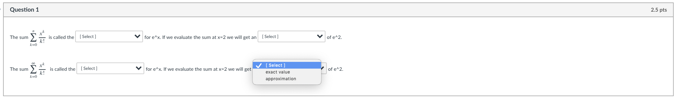 The questions are in the photo The drop down