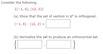 Consider the following. {(-1, 6), (12, 2)} (a)