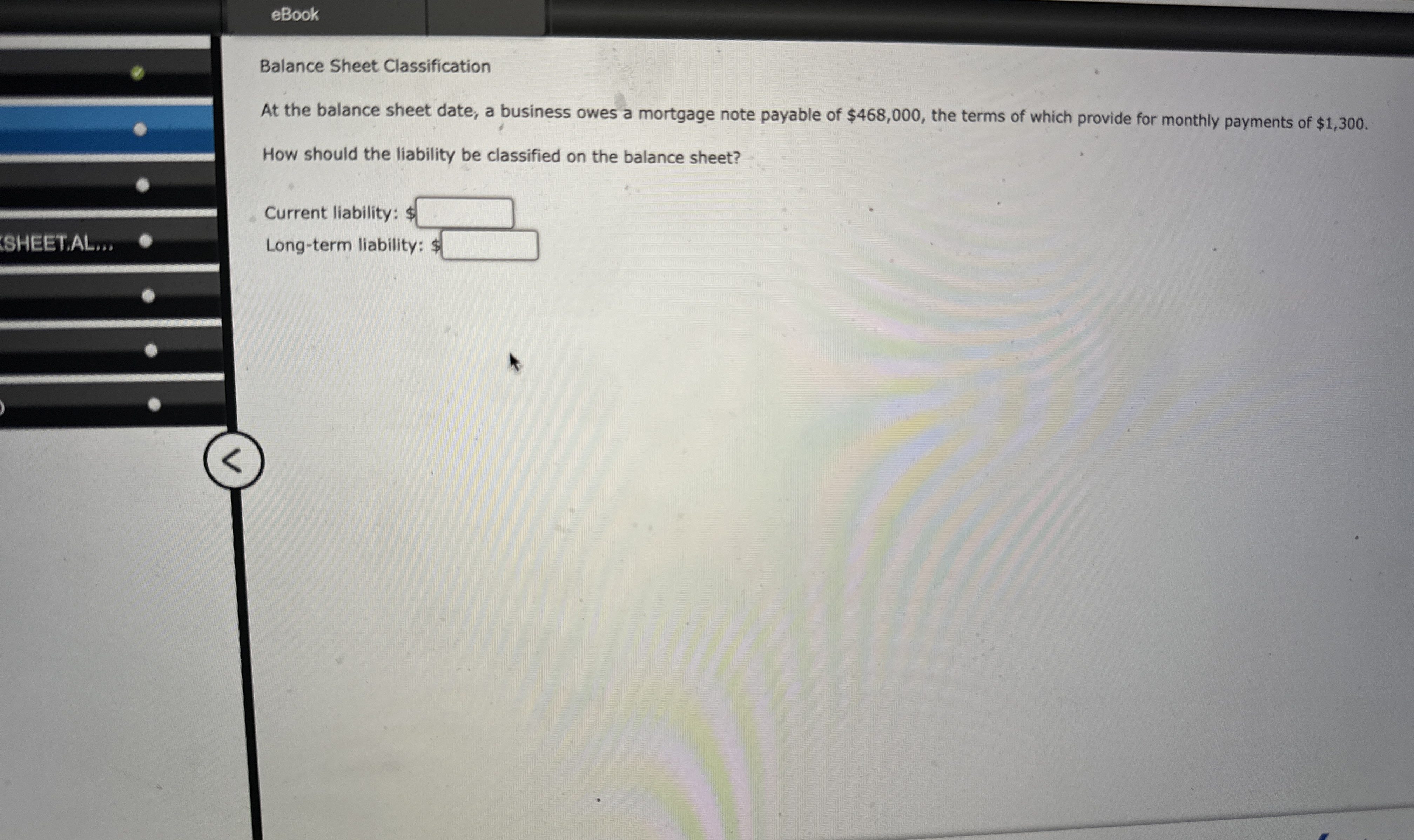 eBook Balance Sheet Classification At the balance