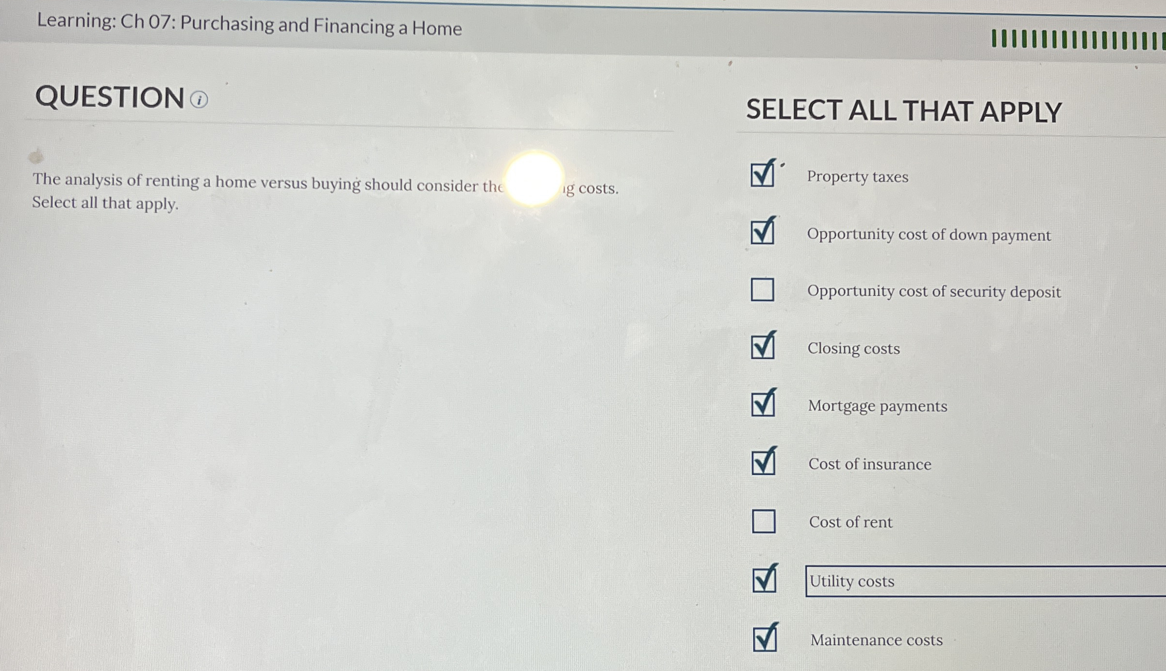 Learning: Ch 0 7 : Purchasing and Financing a