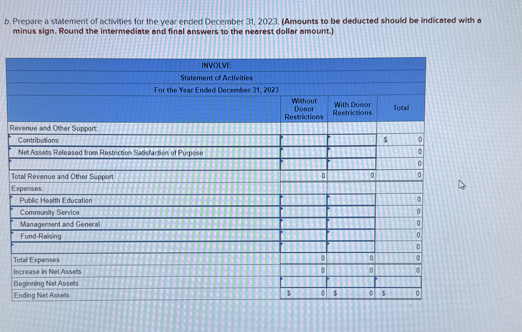 . A business donated rent - free office space to