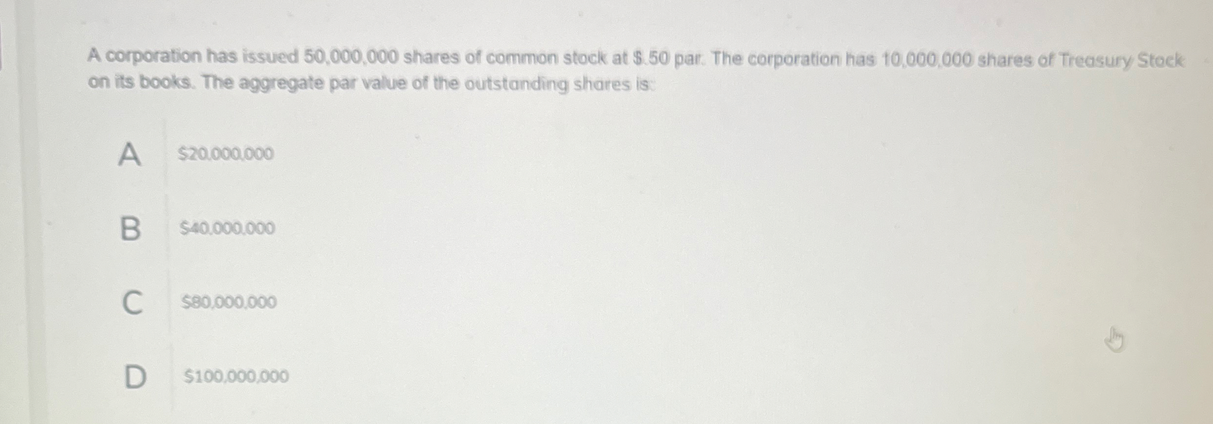 A corporation has issued 5 0 , 0 0 0 , 0 0 0