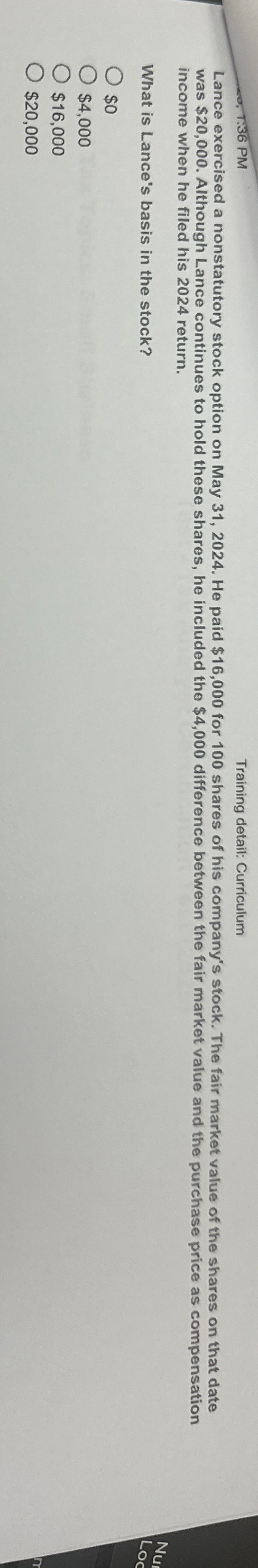 T . 3 6 PM Training detail: Curriculum Lance