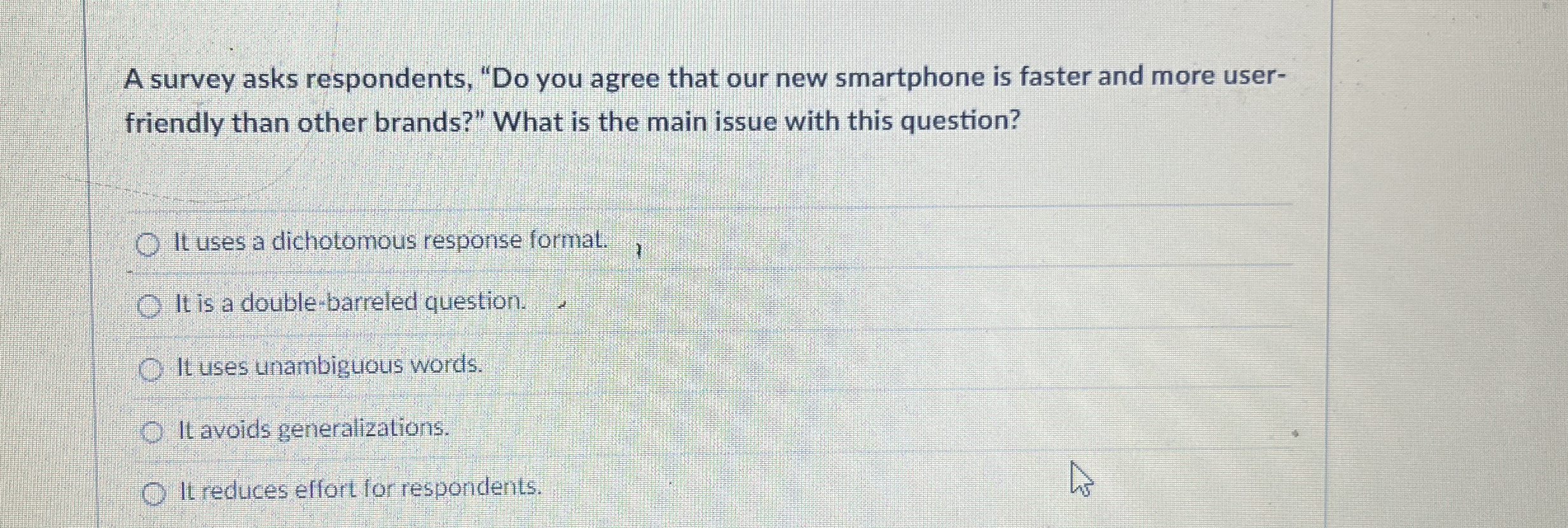 A survey asks respondents, " Do you agree that