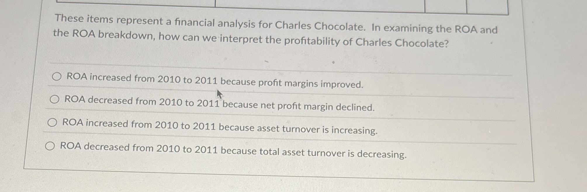 These items represent a financial analysis for
