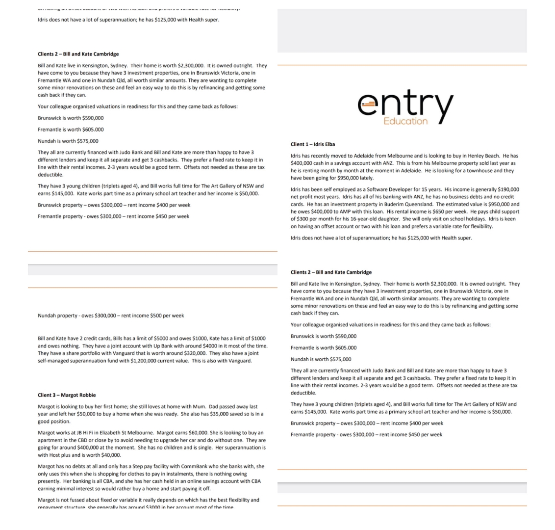 have had the Game Plans signed by each client and