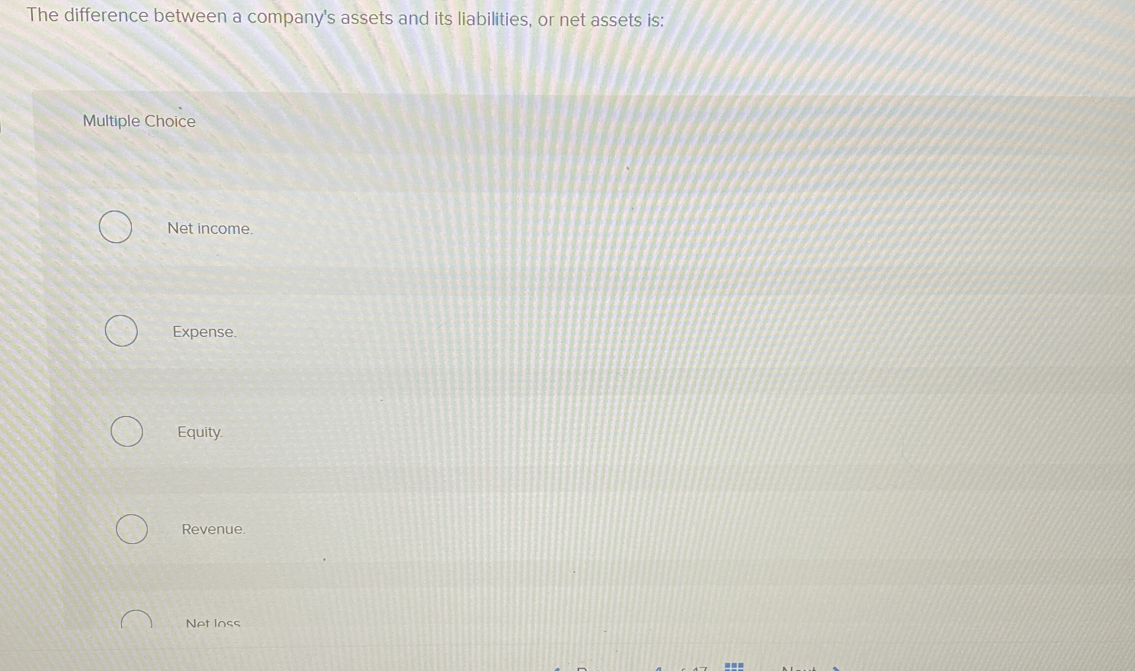 The difference between a company's assets and its