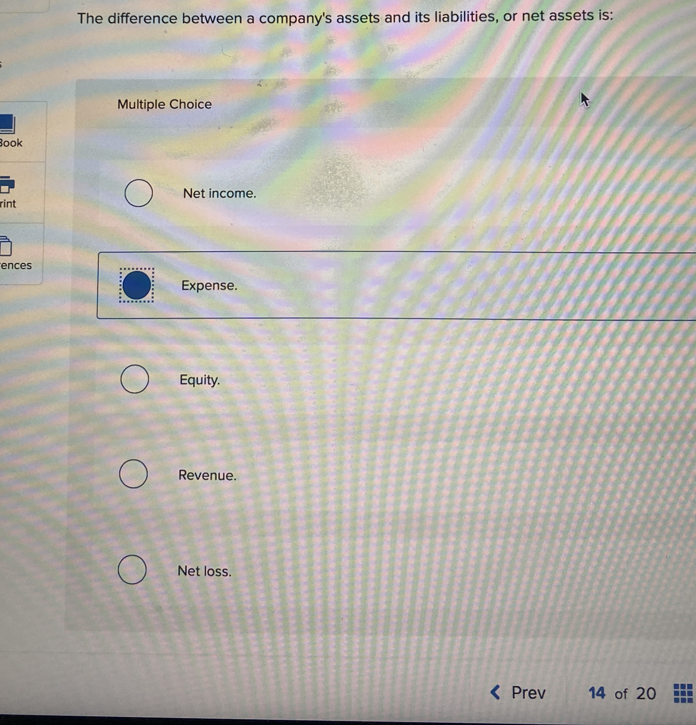 The difference between a company's assets and its