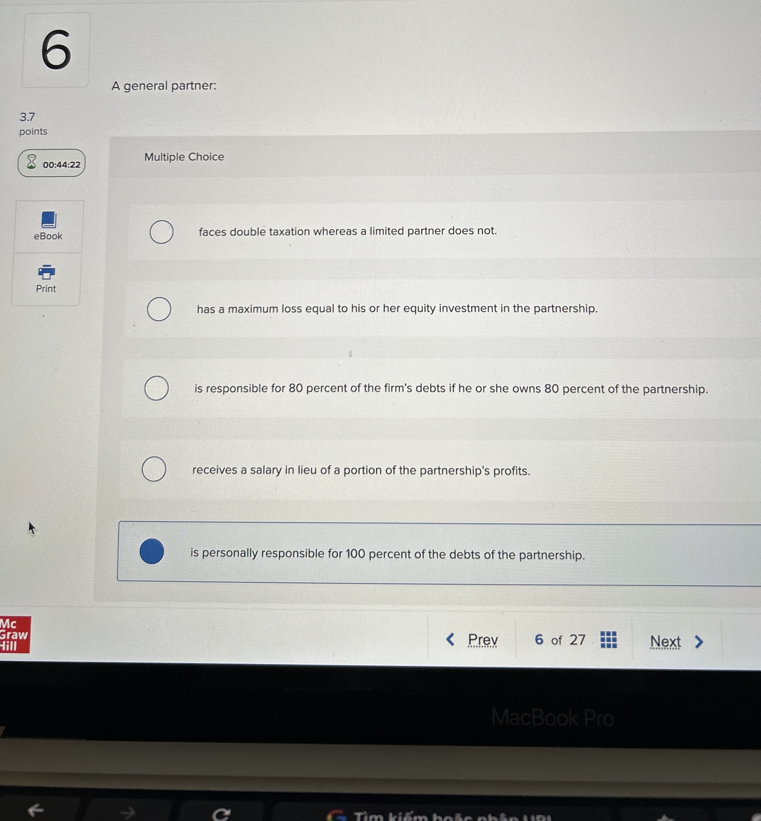 A general partner: 3 . 7 points 0 0 : 4 4 : 2 2