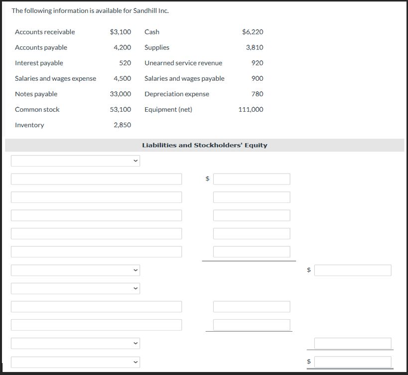 The following information is available for