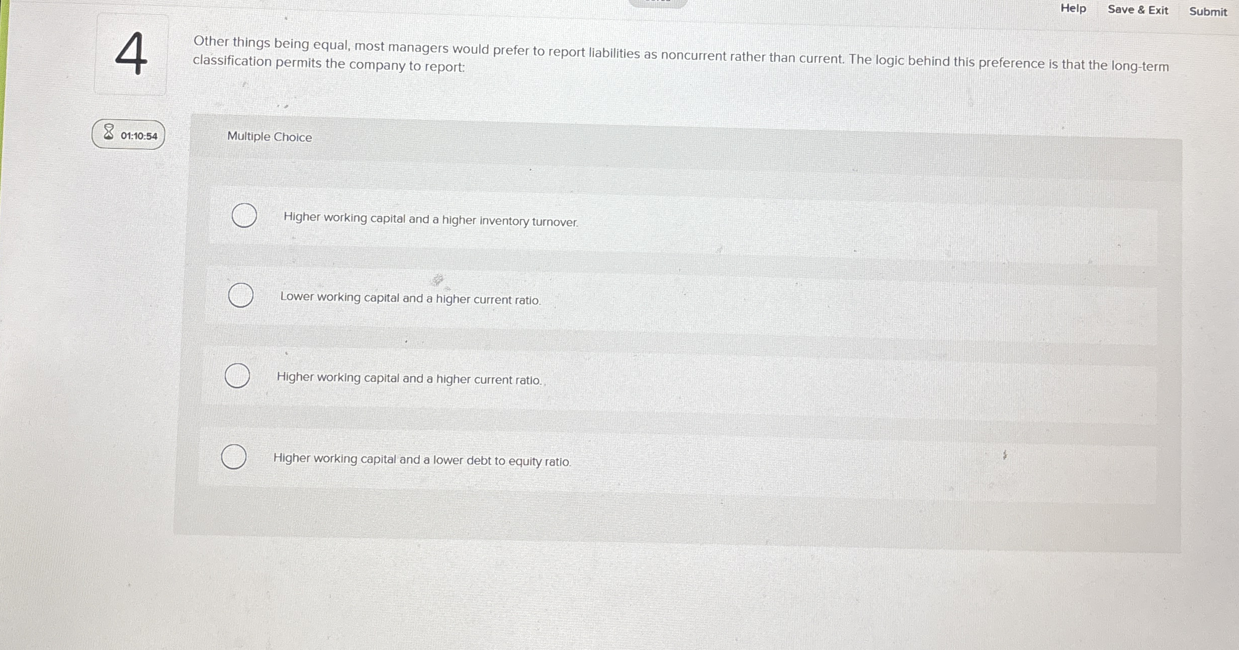 Help Save & Exit Submit 4 Other things being