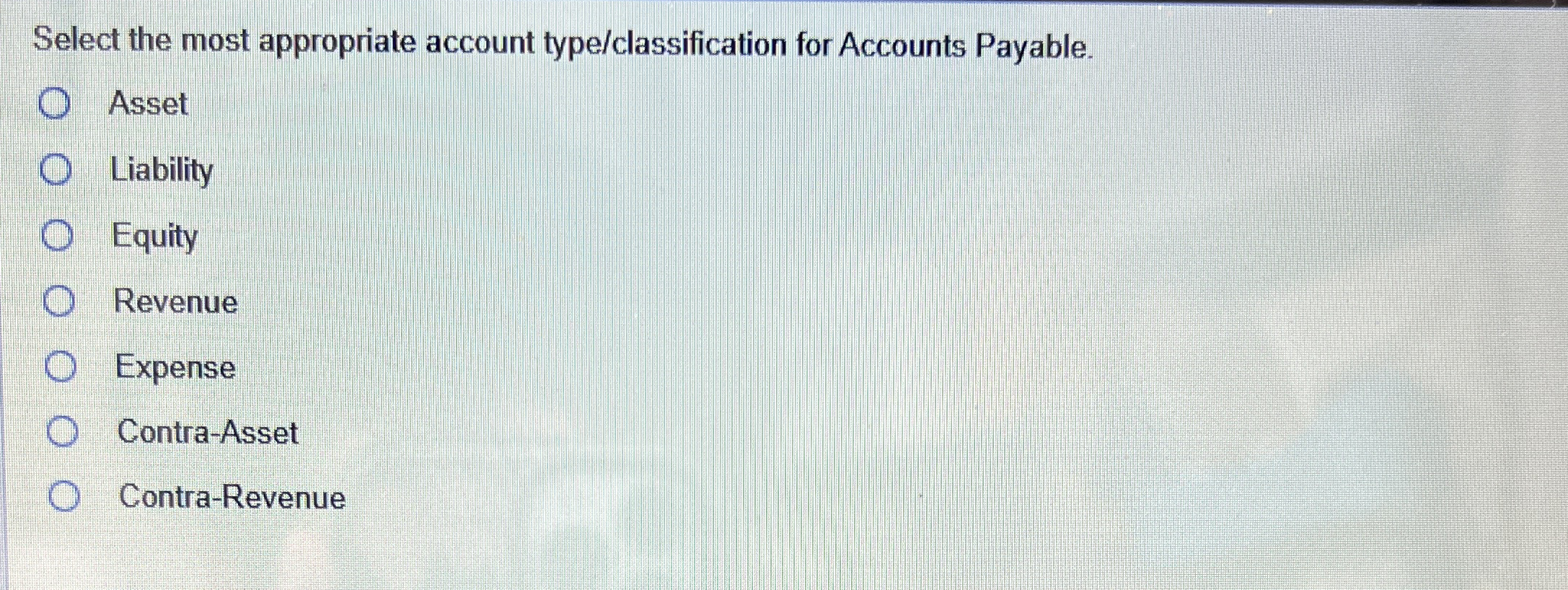 Select the most appropriate account type /