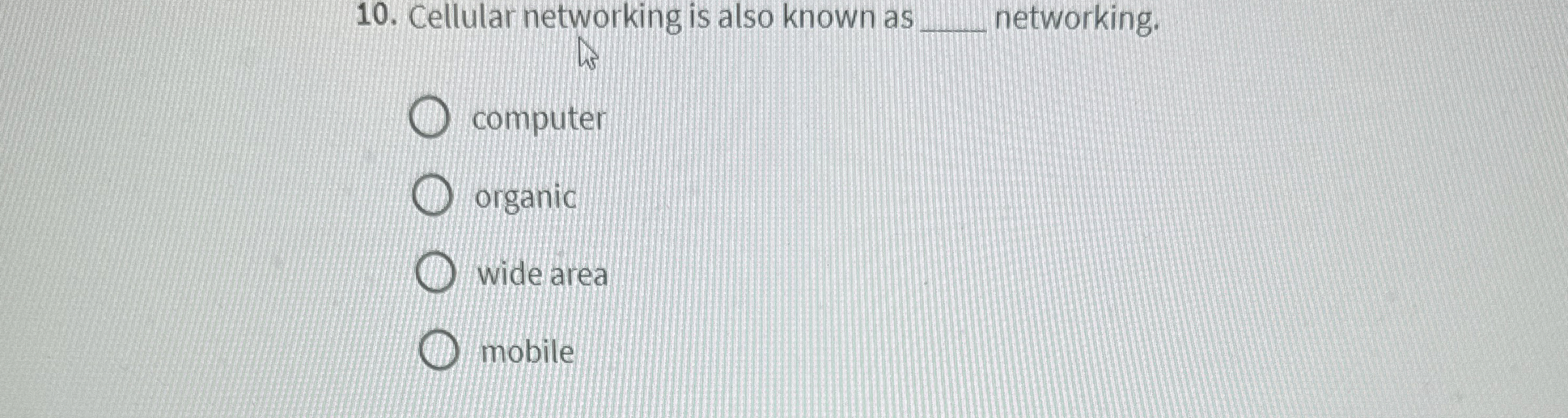 Cellular networking is also known as q ,