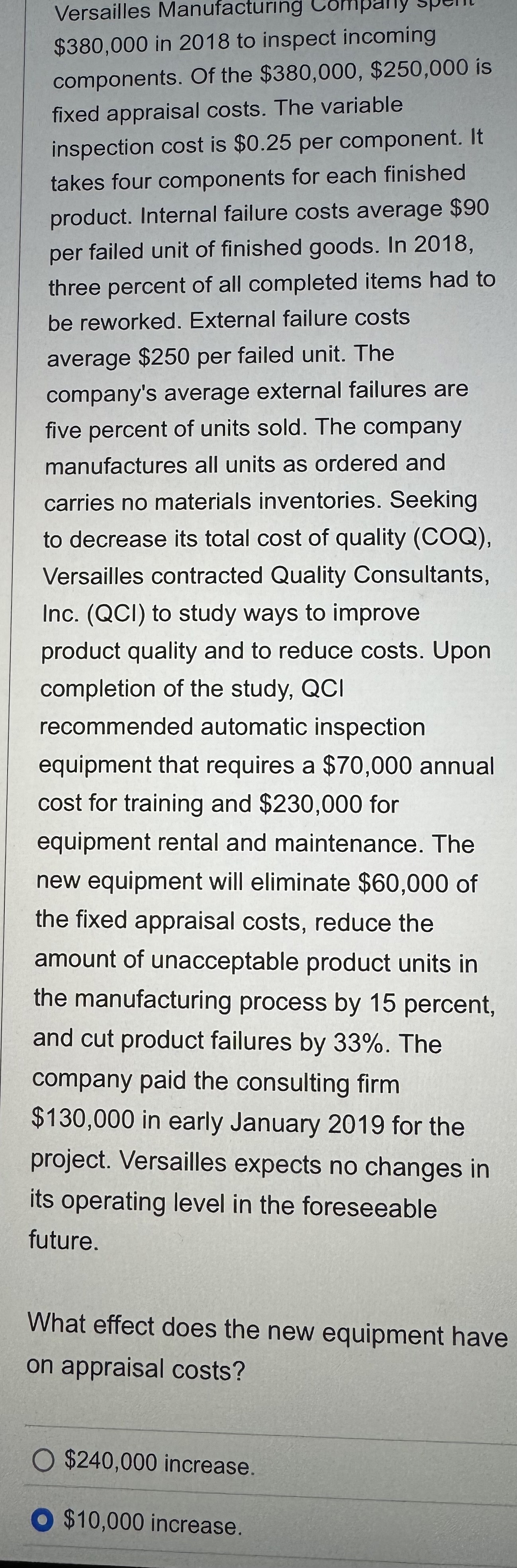 Versailles Manufacturing \ ( \ $ 3 8 0 , 0 0 0 \