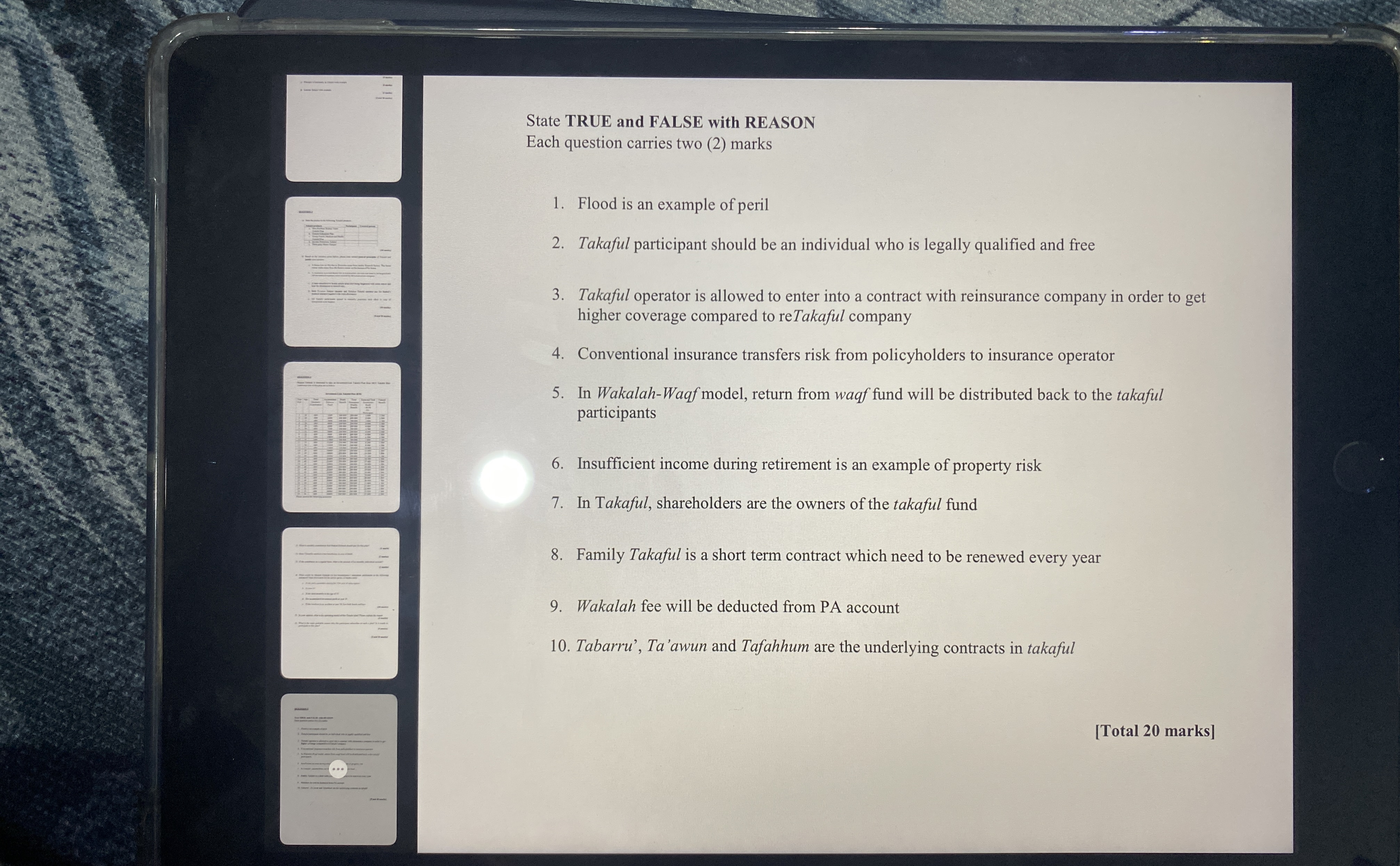State TRUE and FALSE with REASON Each question