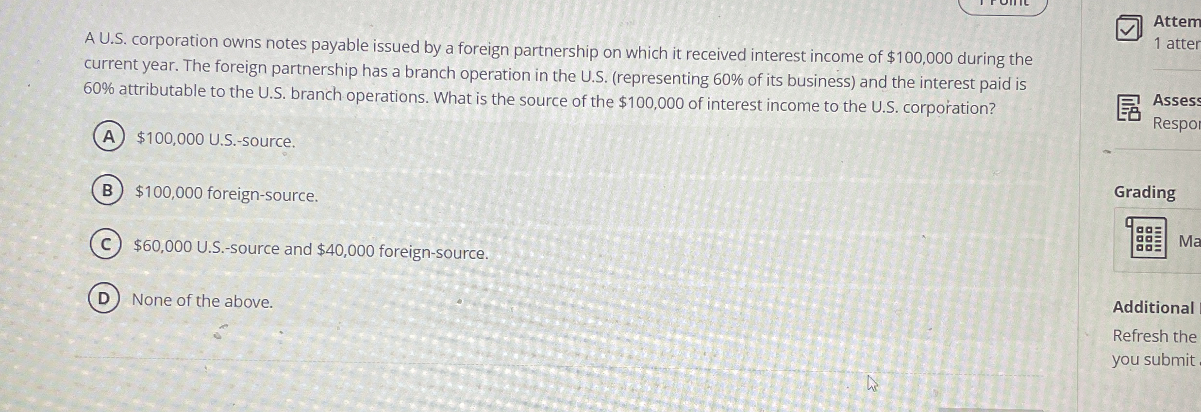 A U . S . corporation owns notes payable issued