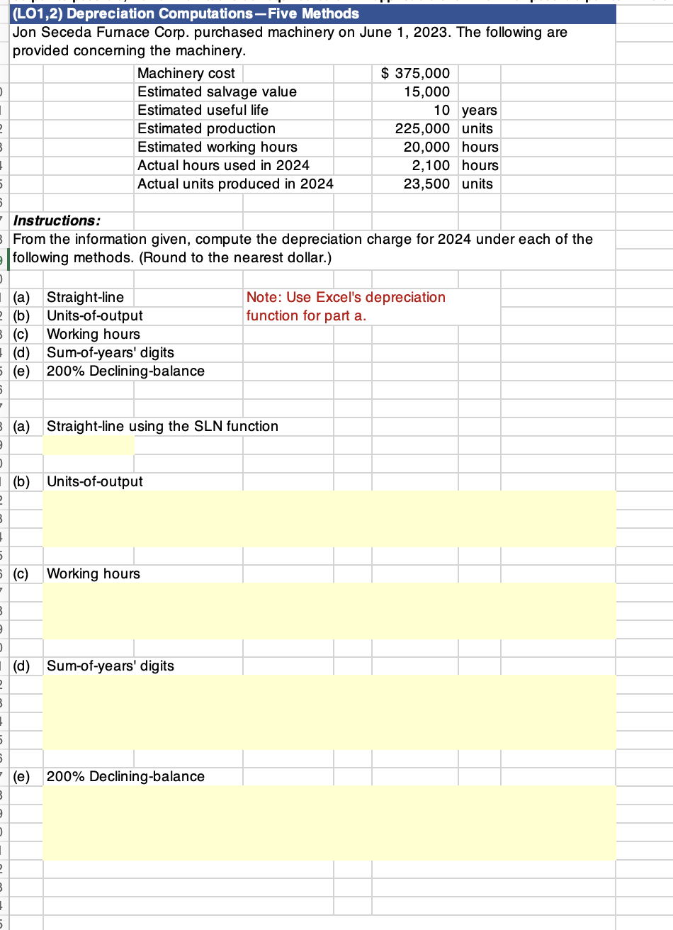 \ ( ( L 0 1 , 2 ) \ ) Depreciation Computations -