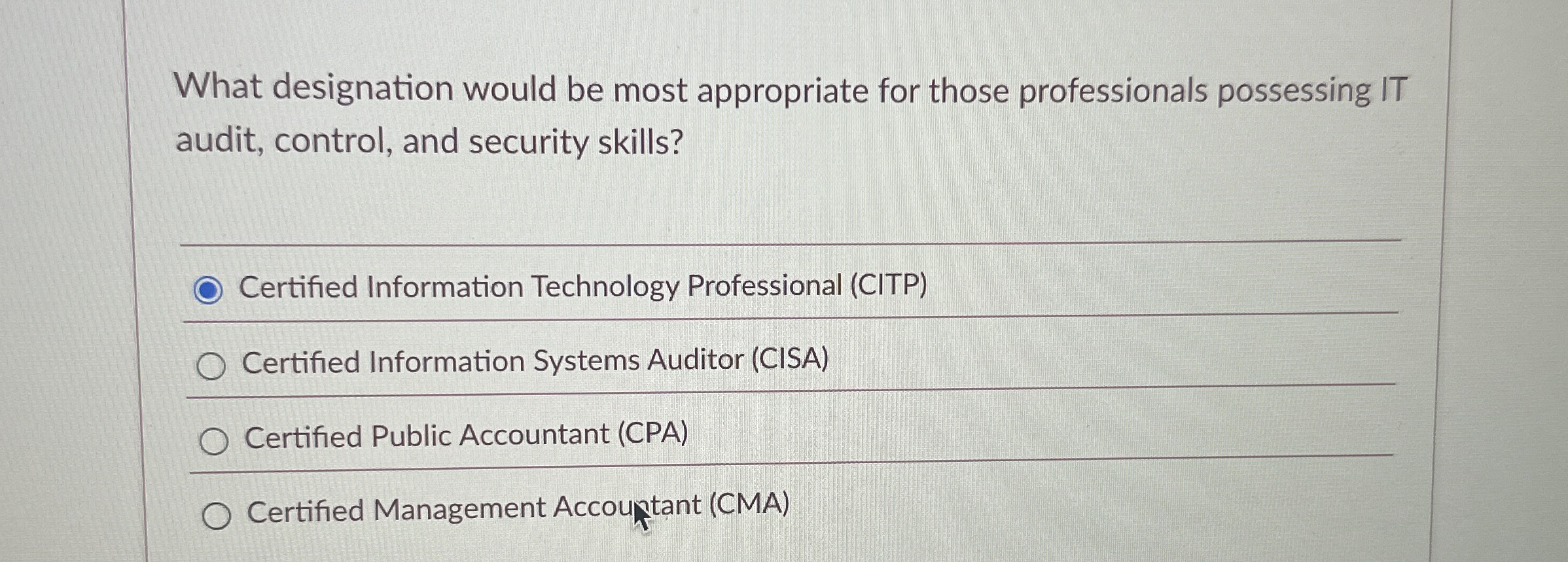 What designation would be most appropriate for