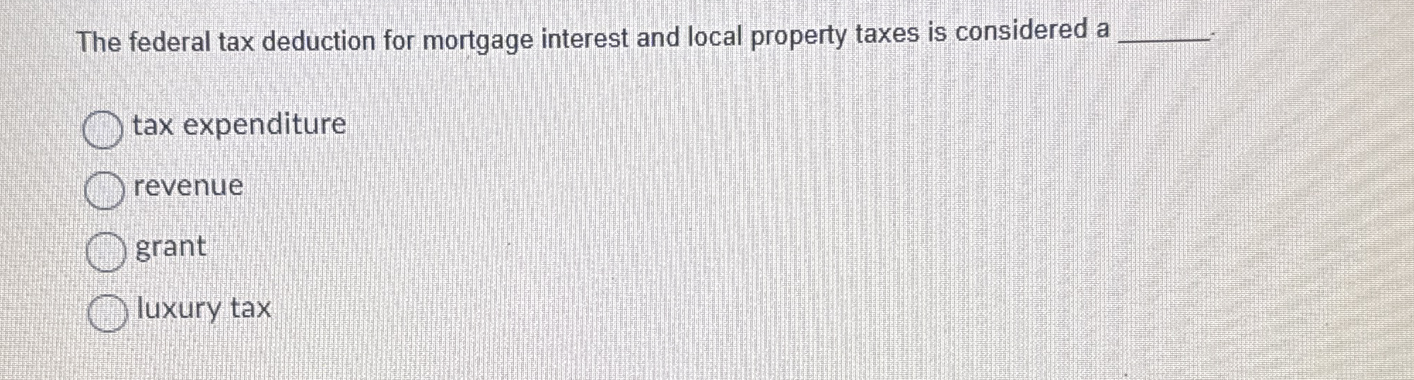 The federal tax deduction for mortgage interest