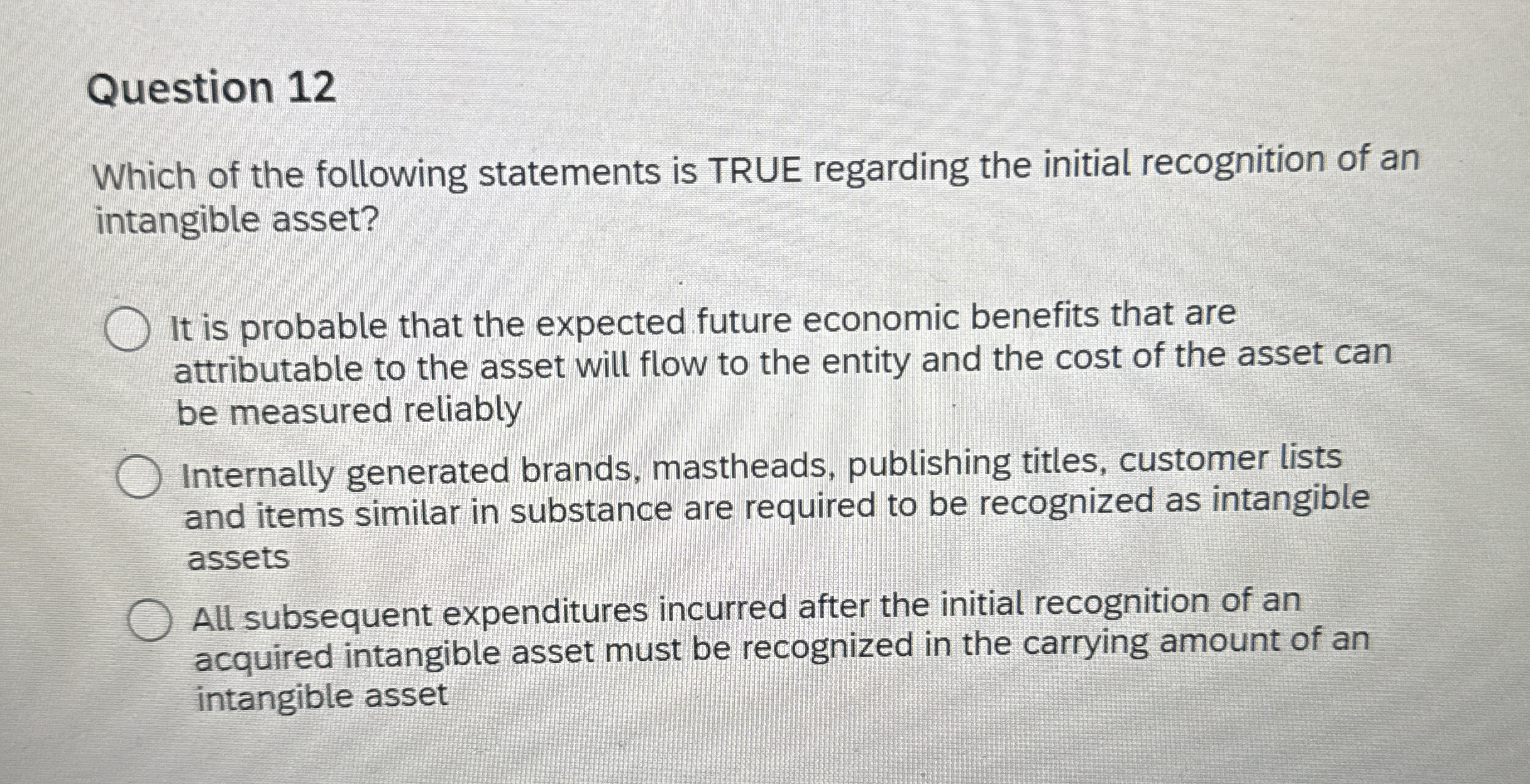 Question 1 2 Which of the following statements is