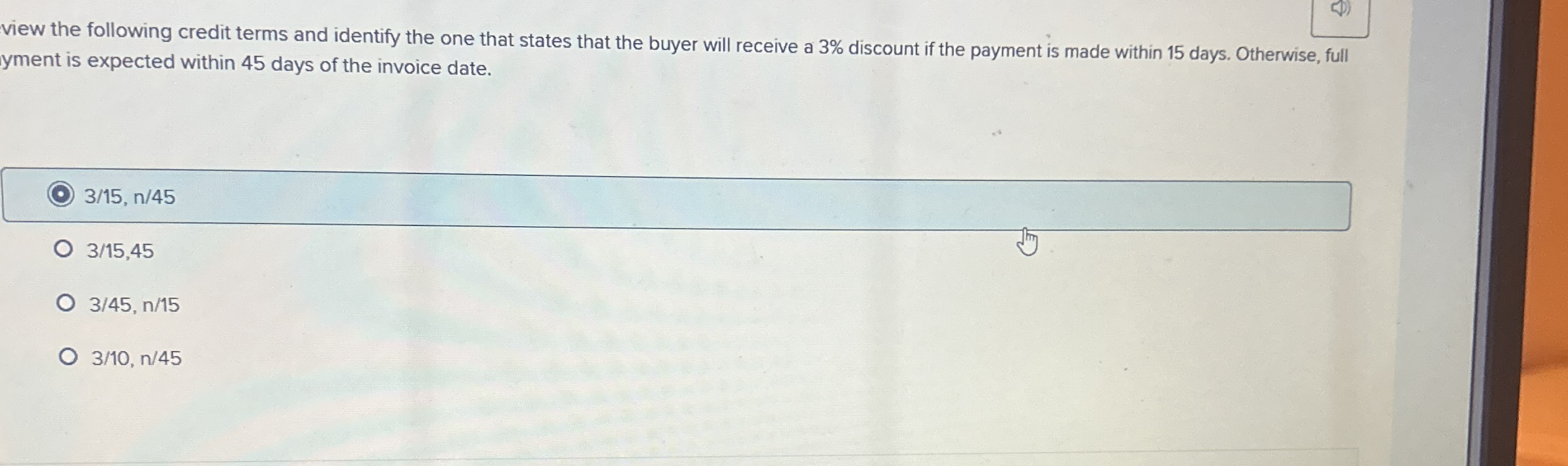 view the following credit terms and identify the