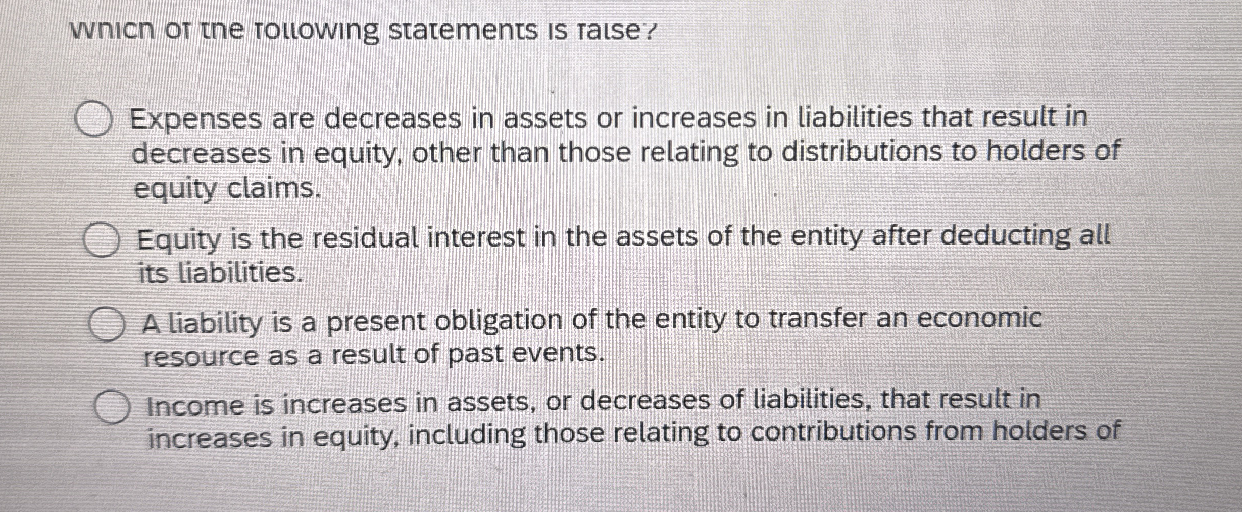 Whicn ot the Following statements is raise?