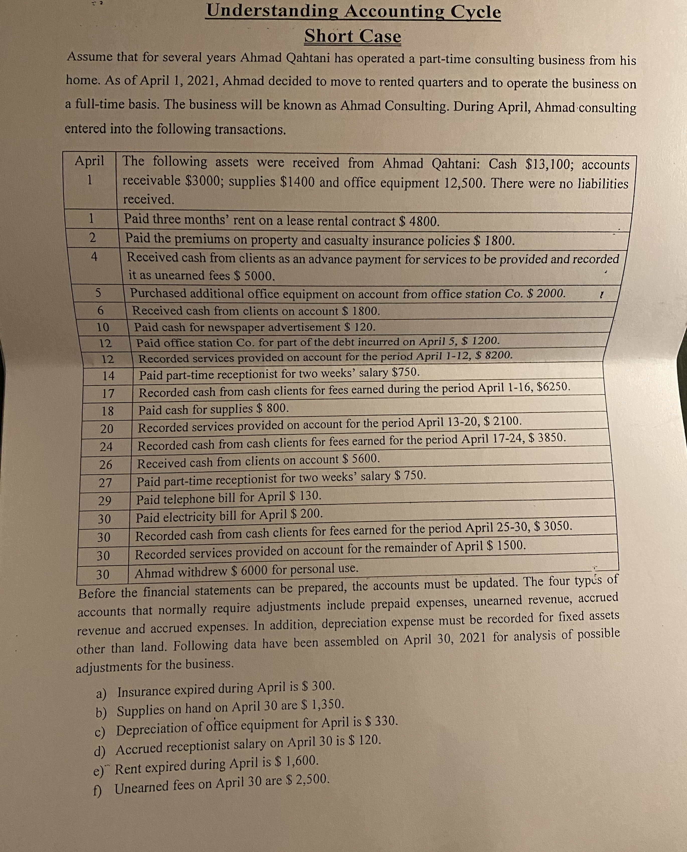 make trail balance to those transactions ( make