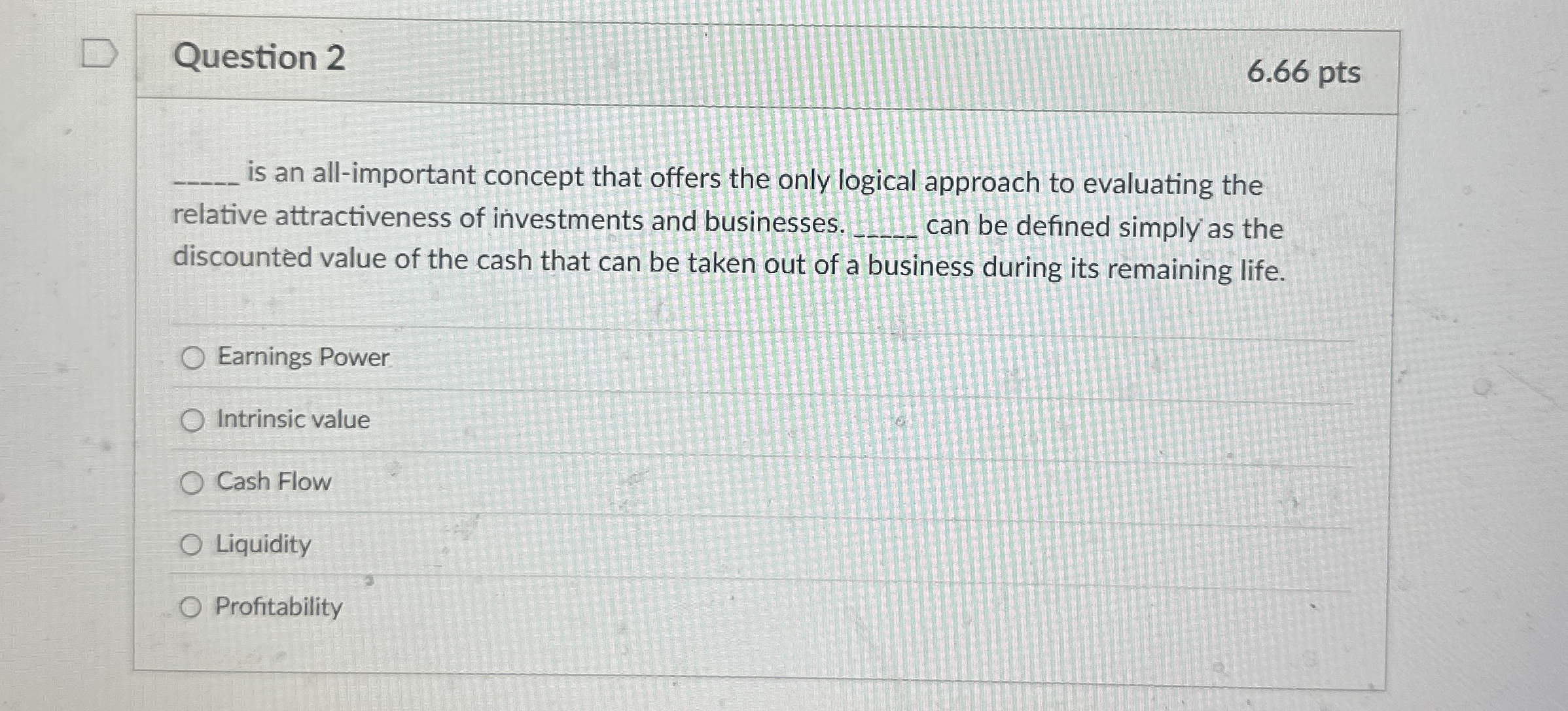 Question 2 6 . 6 6 pts q , is an all - important