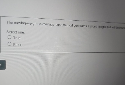 The moving - weighted - average - cost method