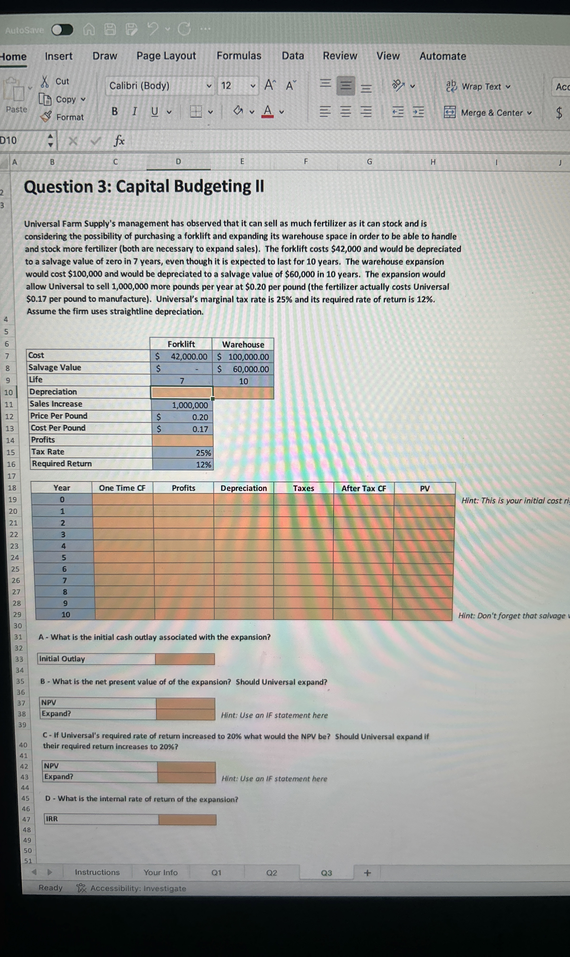 Solve the orange parts