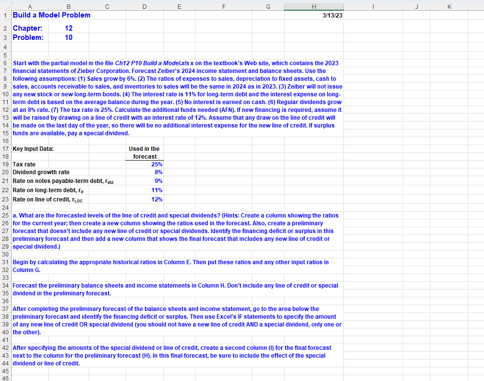 Build a Model Problem Start with the partial