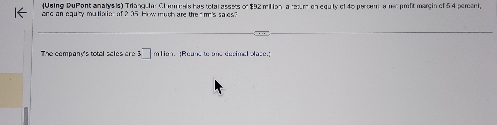 ( Using DuPont analysis ) Triangular Chemicals