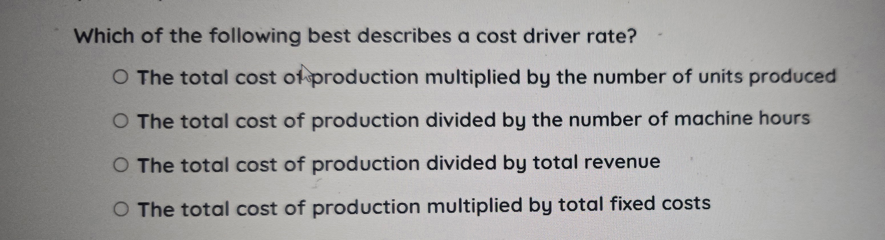 Which of the following best describes a cost