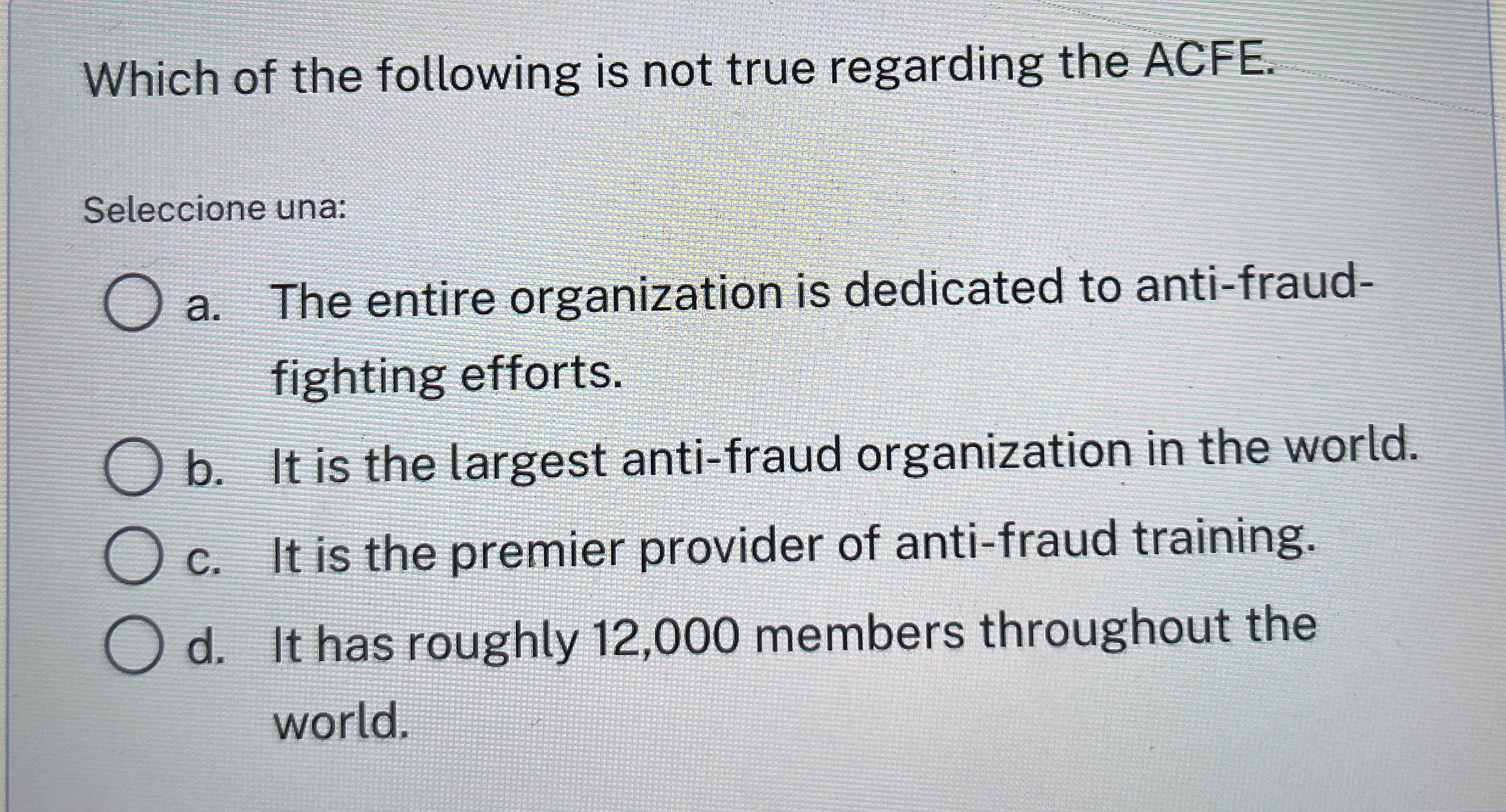 Which of the following is not true regarding the