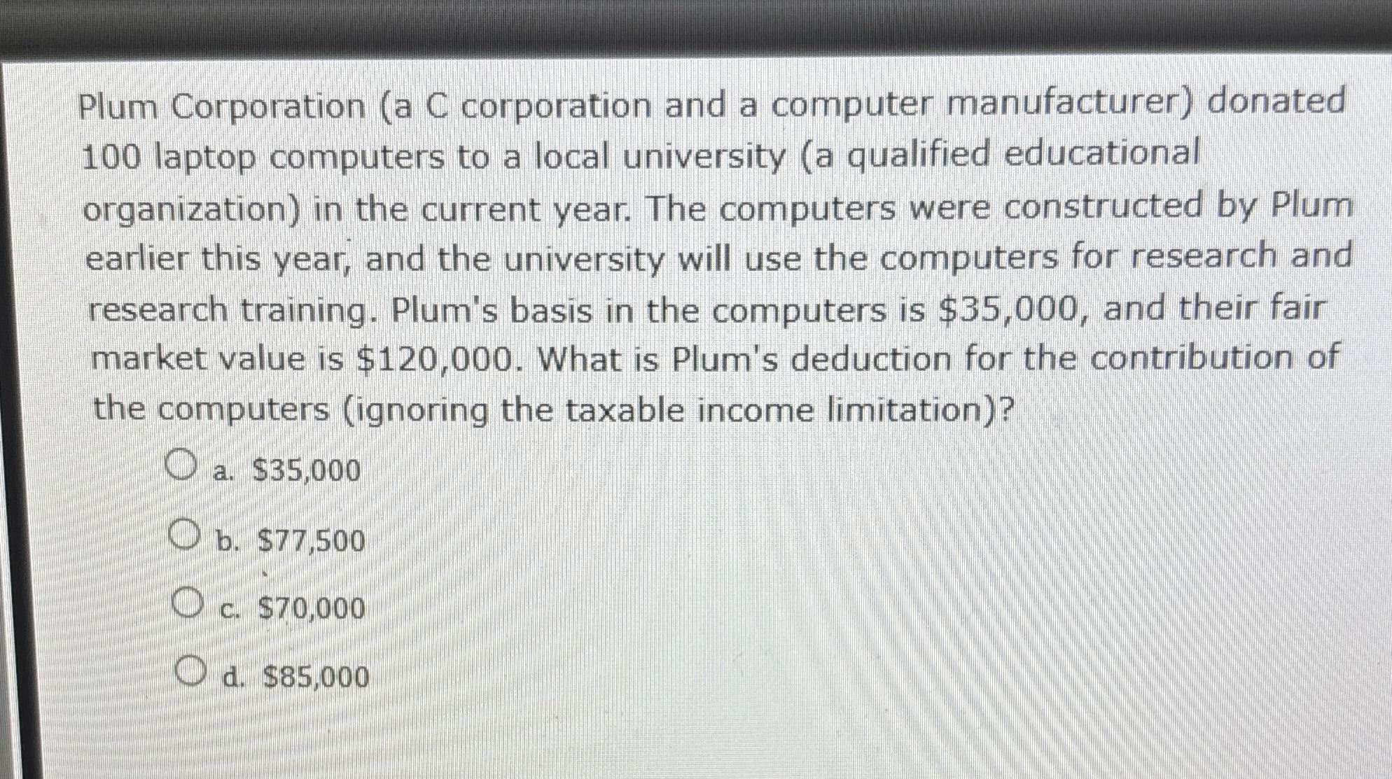 Plum Corporation ( a C corporation and a computer