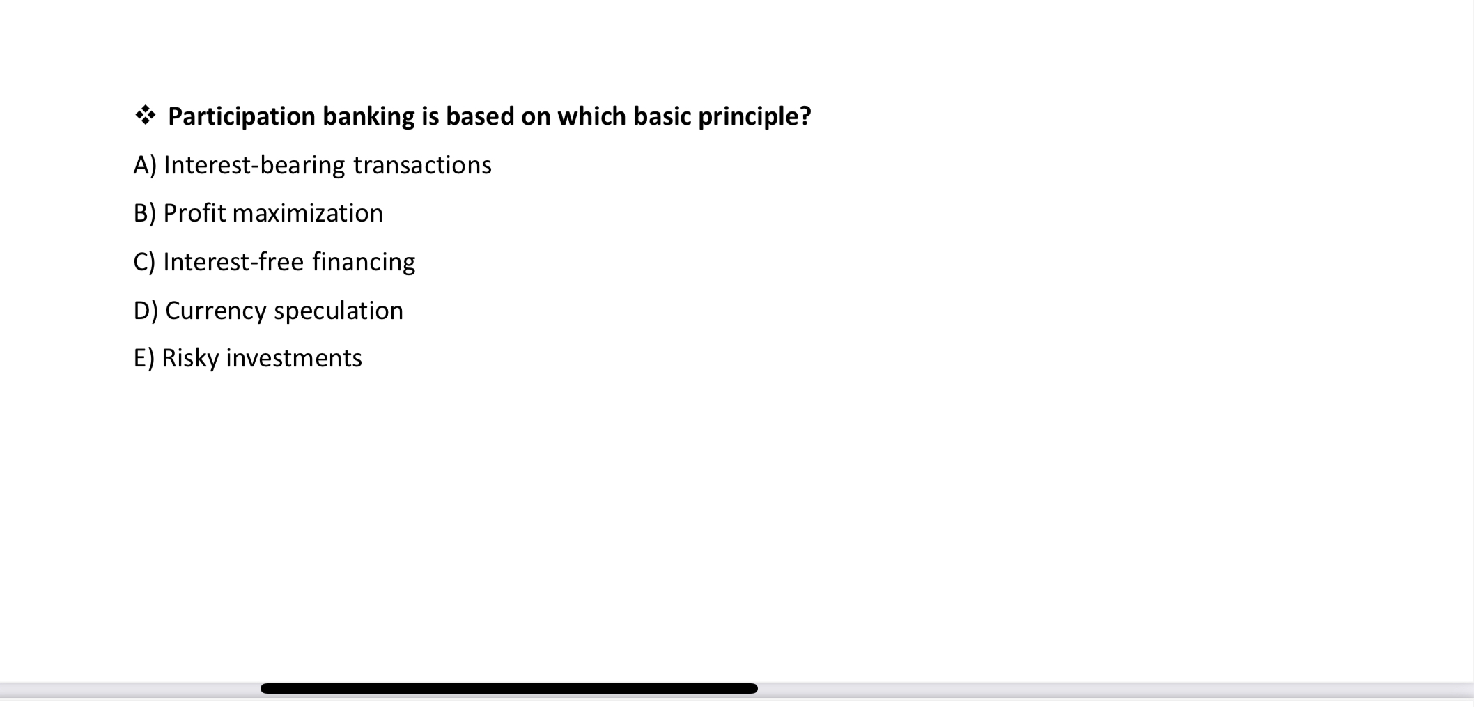 Participation banking is based on which basic