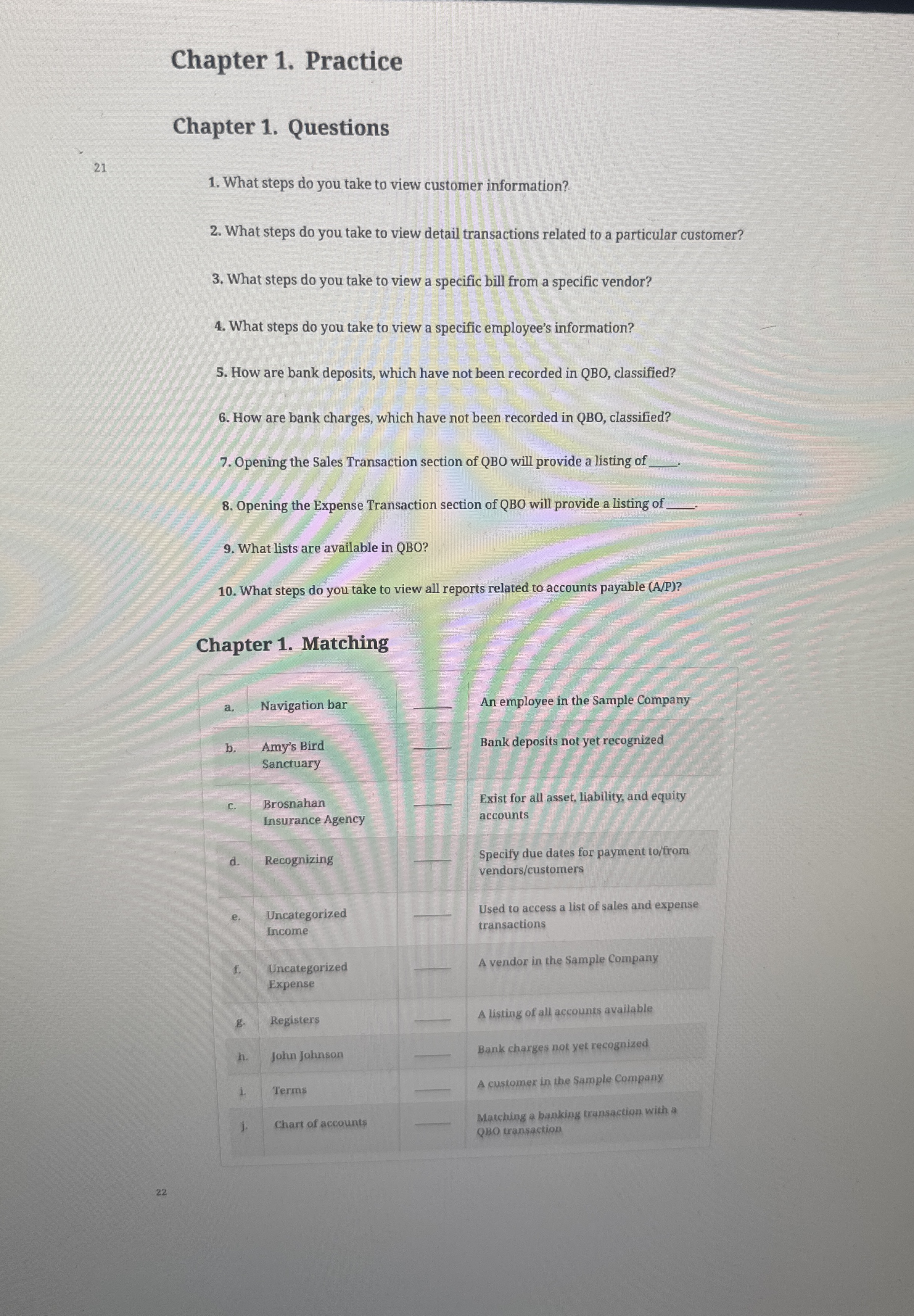 Chapter 1 . Practice Chapter 1 . Questions 2 1