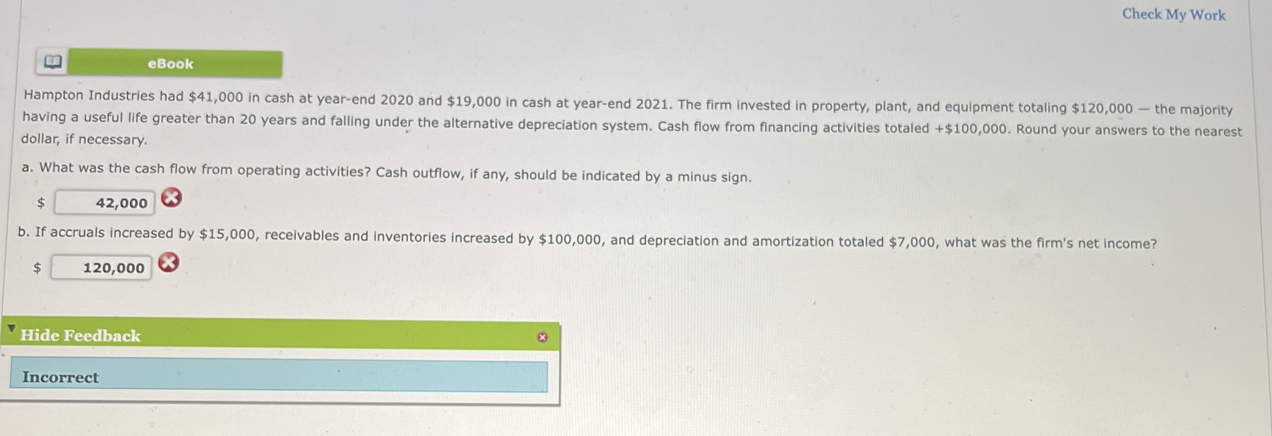 Check My Work Hampton Industries had $ 4 1 , 0 0