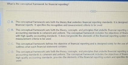 What is the conceptual framework for francial