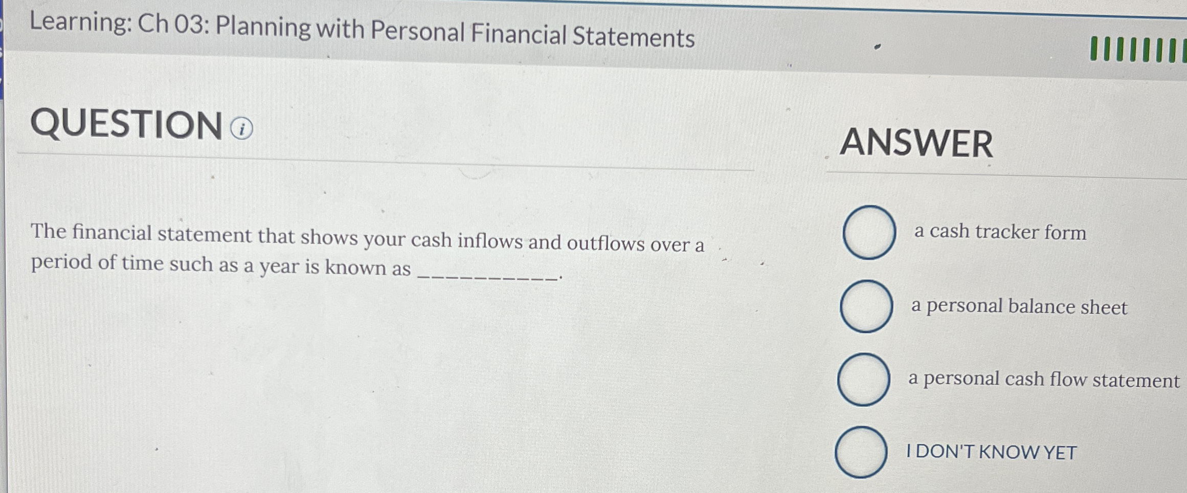 Learning: Ch 0 3 : Planning with Personal