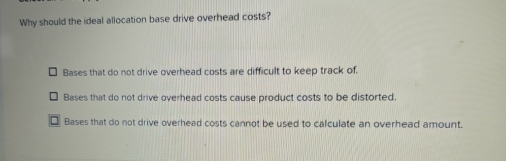 Why should the ideal allocation base drive