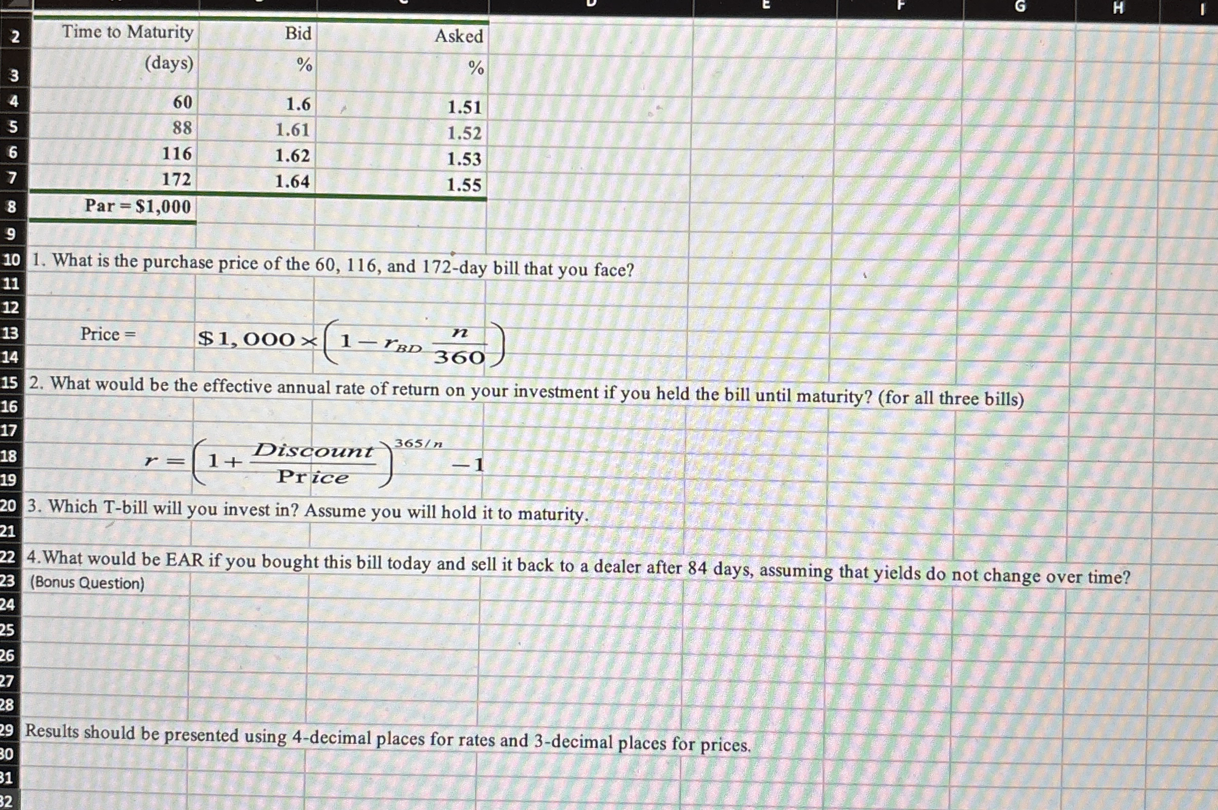 2 Time to Maturity ( days ) Bid Asked 3 4 5 6 7 \