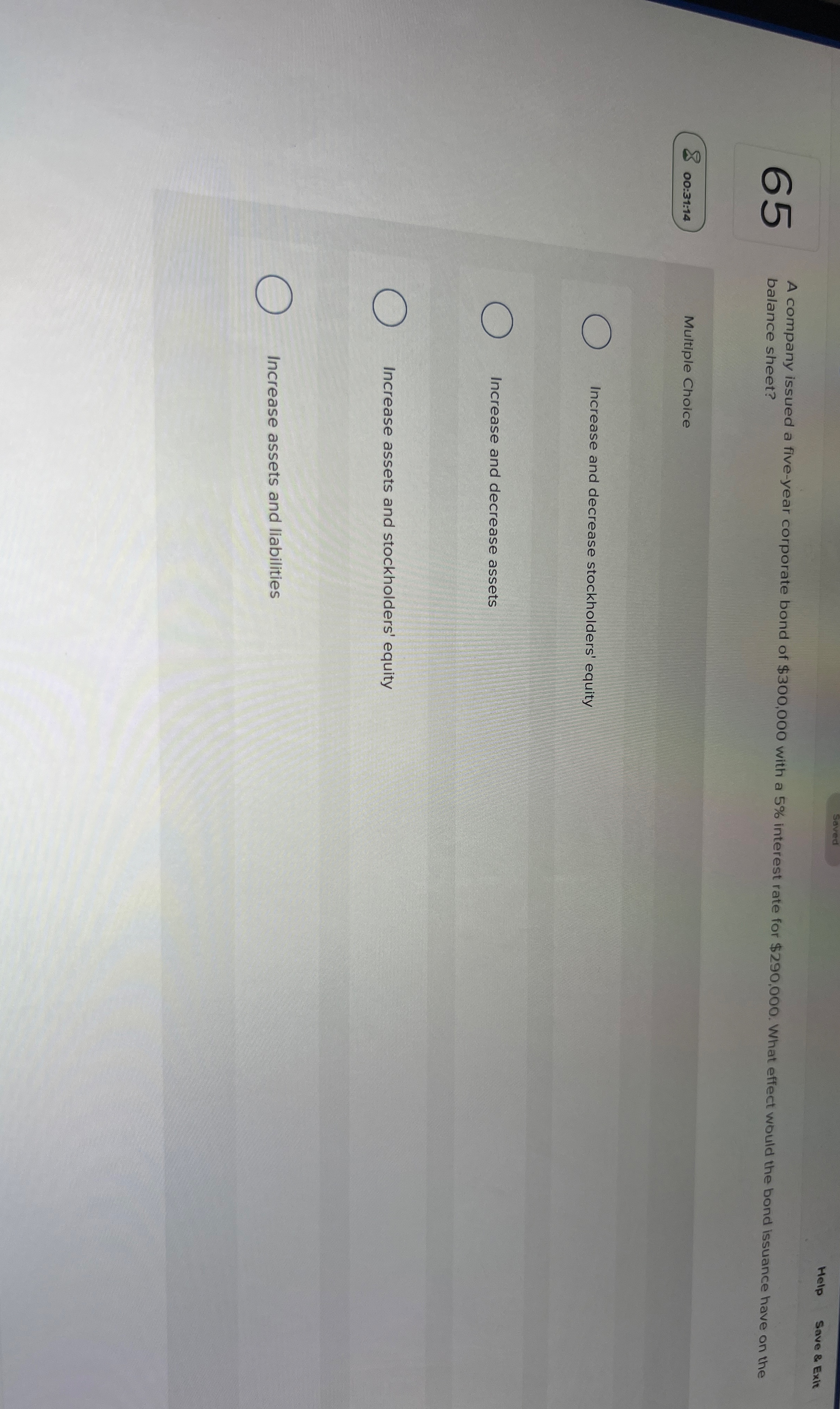 Saved Help Save & Exit 6 5 A company issued a